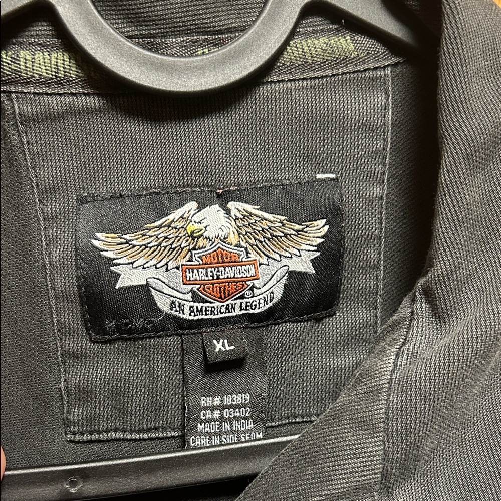 Harley-Davidson Black and Orange Button-Up Shirt - Picture 2 of 3
